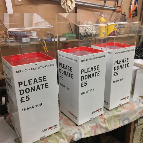 cheap donation box metal|large donation boxes for fundraising.